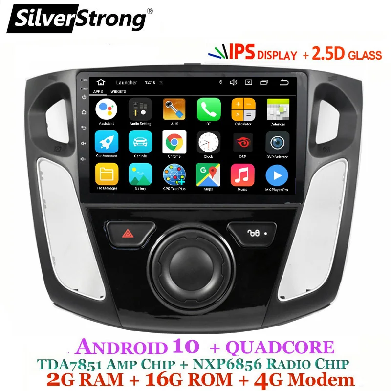 SilverStrong Android10.0 2.5D 9 дюймов 4 г Стерео gps для Ford Focus 3 ips Android радио FOCUS3 Android gps стерео аудио