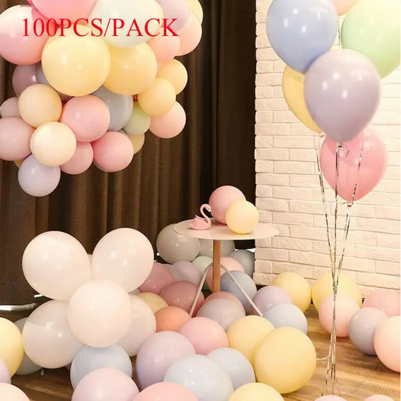 Праздничные воздушные шары 100pcs Macaron конфеты Цветной для дня рождения и свадьбы детского дня рождения вечерние детские игрушки шарики комплект пастельных аксессуары из латекса