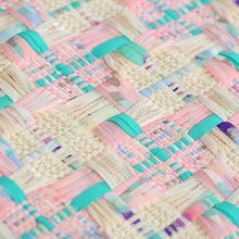 Чистая распродажа! 145 см шириной 360 г/м голубой, бежевый, розовый вязаный твид, Акрил, Полиэстер, Хлопок, ткань для осени и весны, платье, куртка E986