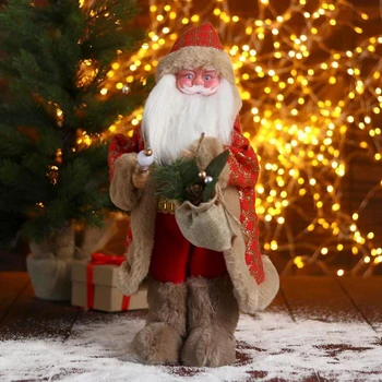 

Santa Claus "In a red checkered fur coat with gifts" 20x40 cm 5036045