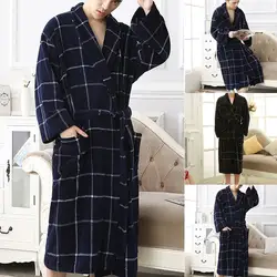 2019 новый стиль, повседневный Пижамный костюм, длинный халат в клетку с длинными рукавами, домашняя ночная рубашка, пижама M1024