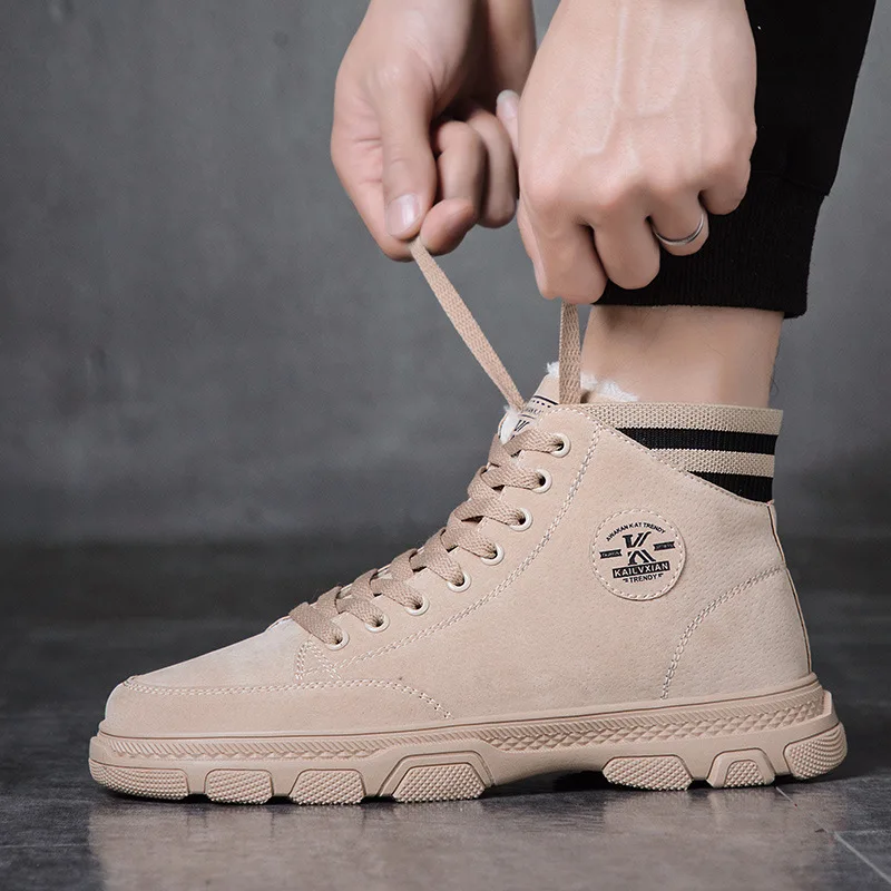 

Martin Boots Men's Hight-top Korean-style Trend 2019 New Style Autumn Mid-top Shoes Winter Warm Cotton-padded Shoes Fashion Shoe