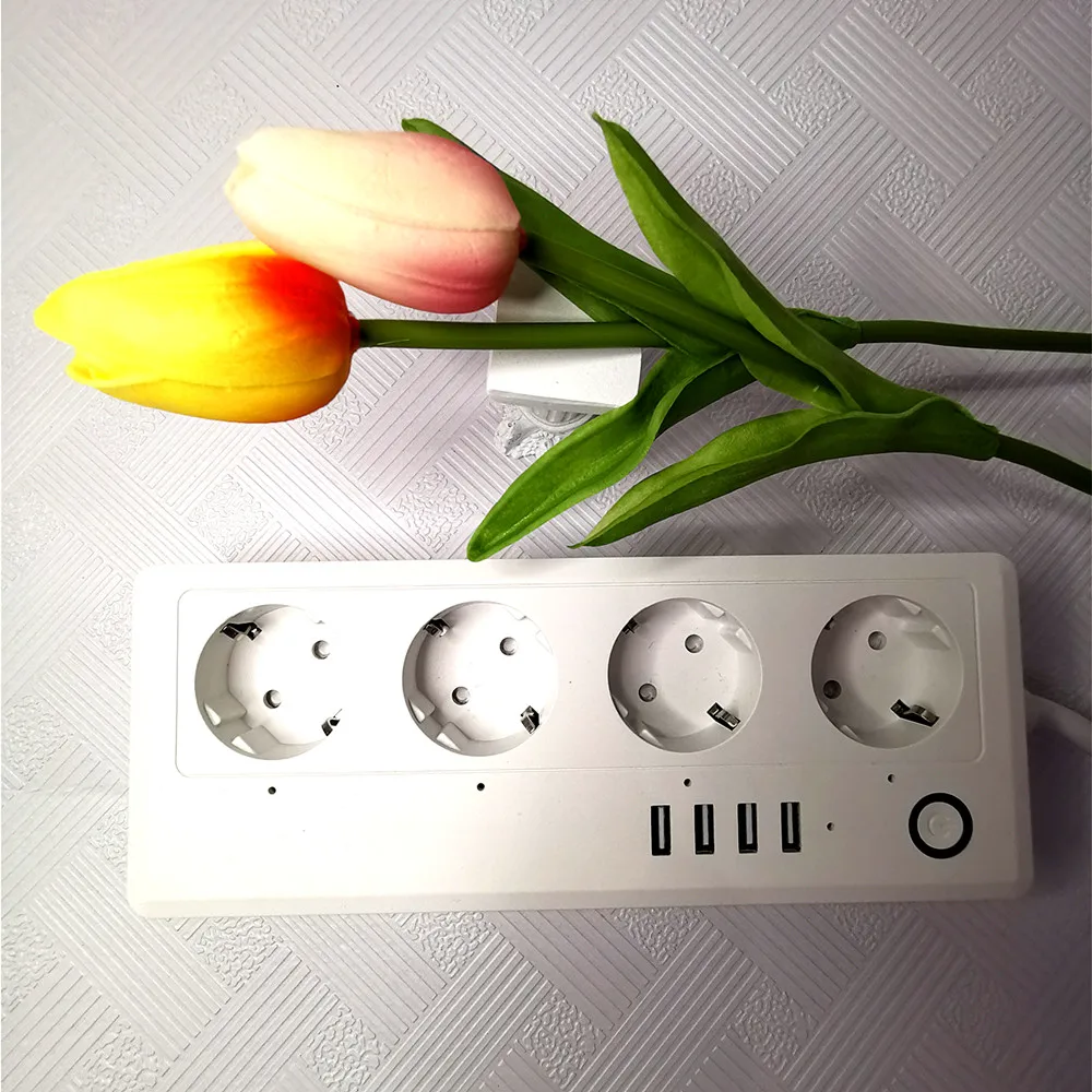 

WiFi Smart Power Strip Intelligent Socket Switch 4 AC Outlets 4 USB Port For Amazon Alexa Echo Google Assistant Homek