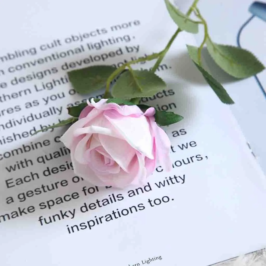 Один элегантный красивый Европейский искусственный цветок, имитация розы, фланелевый букет цветов для дома, вечерние, свадебные украшения