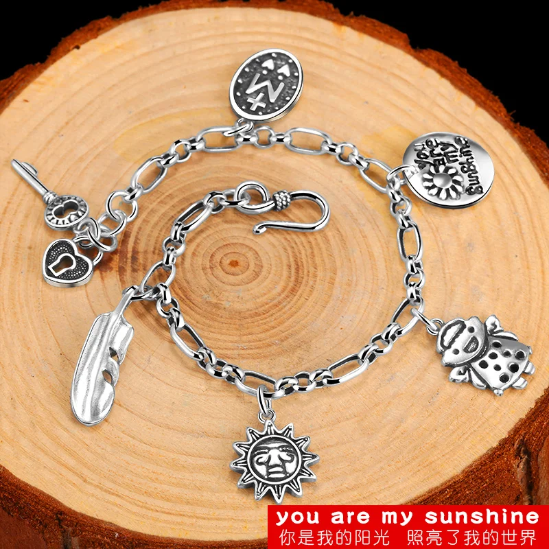 Cigovo925 Серебряный браслет для женщин в летний свежий и древний модный для Susen женщин