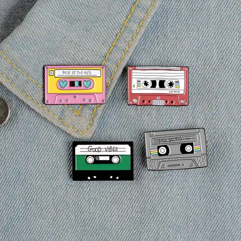 Лучшая из 90s фиолетовая кассета металлическая брошь с эмалью Личность Творческая