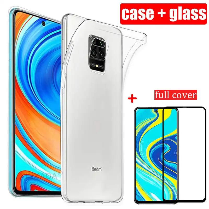Clear Case For Xiaomi Redmi Note 9 Pro Max Note9 Mi Note 9s Phone Cover Soft Silicone Tpu Bumper Shell Tempered Glass Fitted Cases Aliexpress