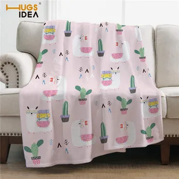

Animal Theme Sherpa Throw Blanket Cute Pandas/Llama Alpaca/ Dinosaur Print Bedspread Cartoon Plush Blanket Child Room Decoration