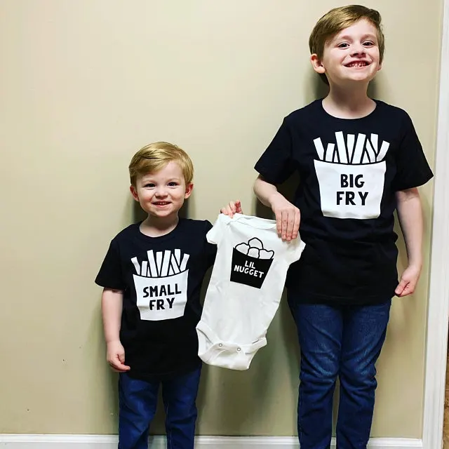 Набор рубашек Sibling рубашка для малышей фри большая Лил нугджет старшей