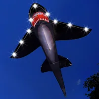 Large Shark LED Kite Animal Fish Kites Flying for Adults Children Outdoor Toys Beach Park Playing With Handle And Line 2