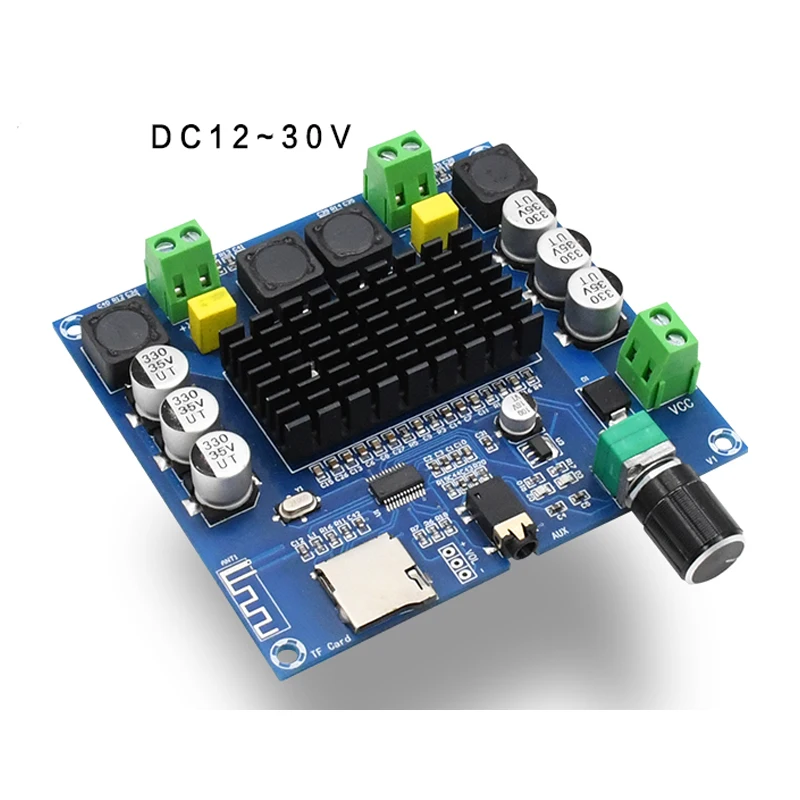 KYYSLB DC12 ~ 30 в 100 Вт * 2,0 TDA7498 5,0 усилительная плата Bluetooth XH-A105 цифровой усилитель плата поддержка AUX бортового потенциометра