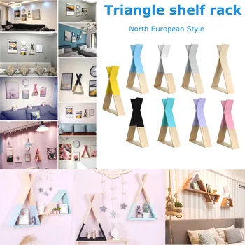 

55cm Storage Rack Wall Shelf In Decorative Shelves Wooden Triangle Shelf Display Rack Living Room Bedroom Children Room Decor