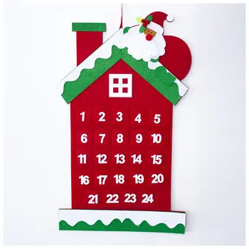 

Sui Bao Christmas Felt Calendar Pendant Christmas Countdown Calendar Card House Shape Christmas Decoration Calendar
