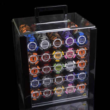 شراء1000 قطعة/المجموعة البوكر رقاقة 14g كازينو تكساس هولدم بوكر ولي القمح كلاي بوكر رقائق مجموعات مع صندوق أكرليك و صينية جونغ لعبة البوكر