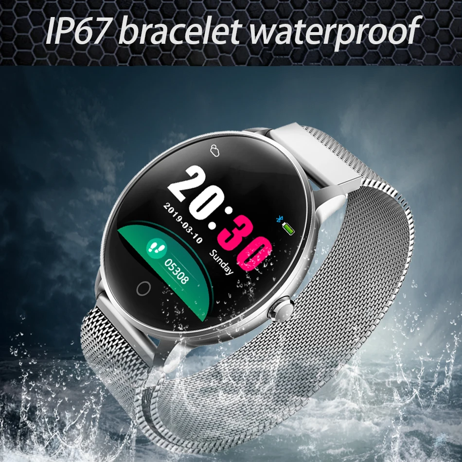 

LIGE 2019 New Stainless Steel Sport Waterproof Smartwatch Men Women For IOS Android Phone Heart Rate Monitor Smart Wristwatch