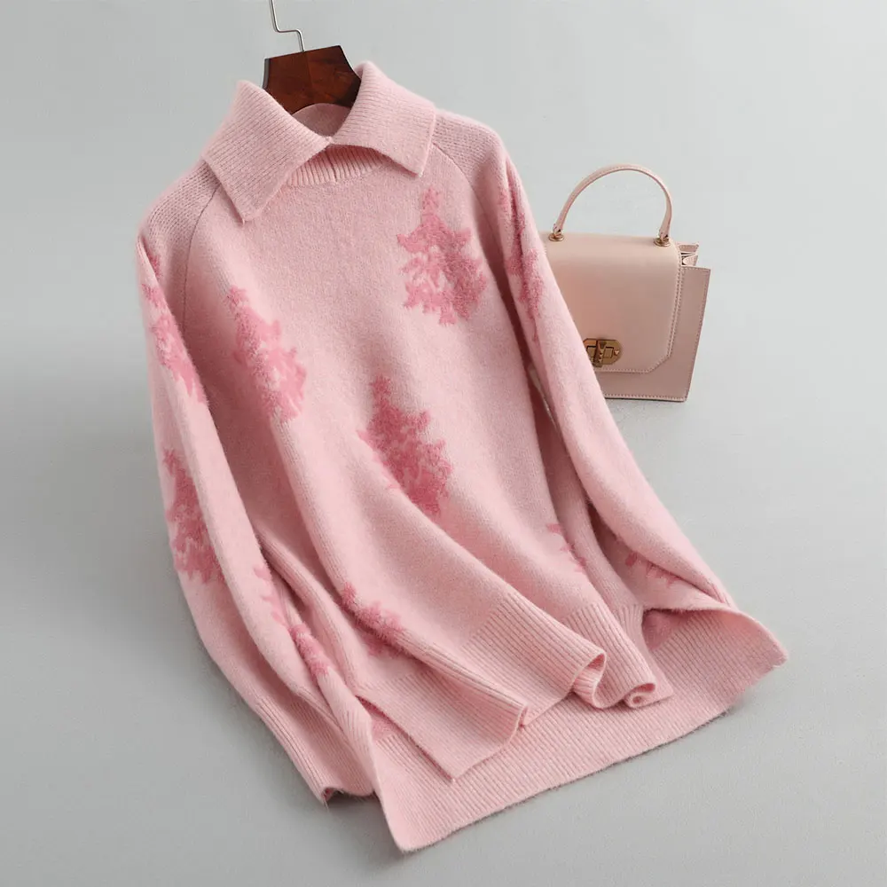 Pull Femme Nouveaute, женский свитер и пуловеры, милый вязаный плотный свитер с длинным рукавом, женские пуловеры, женские топы с рисунком дерева