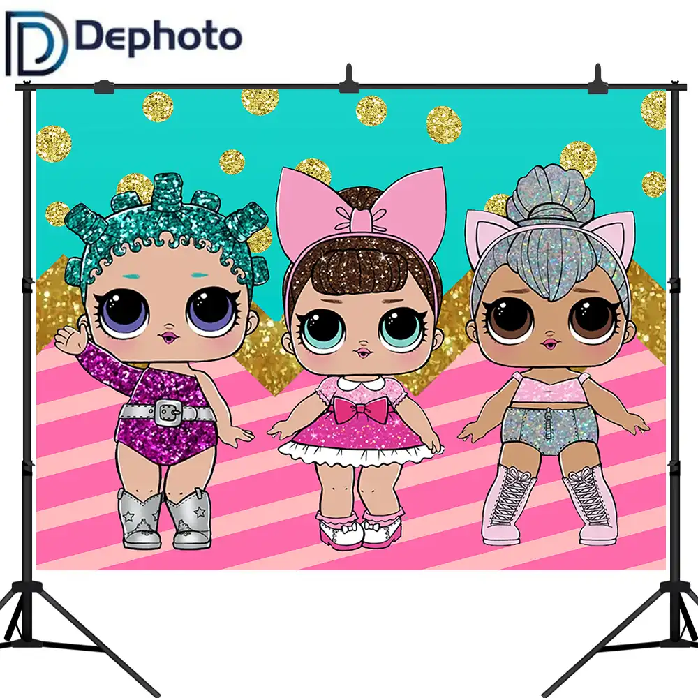 Dephoto мультфильм тематический персонаж девушка фон для фотографии ребенок день рождения Новорожденные куклы фото фон для вечерние украшени...