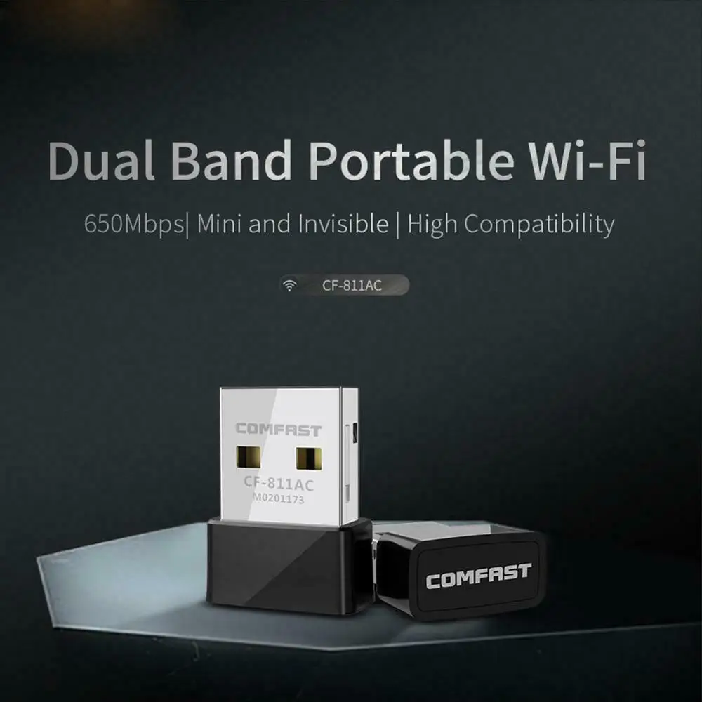 

Portable wifi Dual-band 650M USB Wifi Adapter AC Wifi Receiver for Hackintosh System Notebook Computer Wireless Network Card