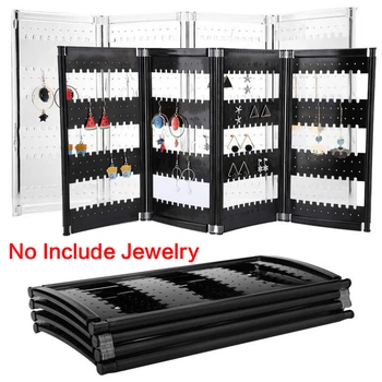 

120/180/240 holes Plastic Clear Earrings Studs Display Rack Folding Screen Earring Jewelry Display Stand Holder Storage Box