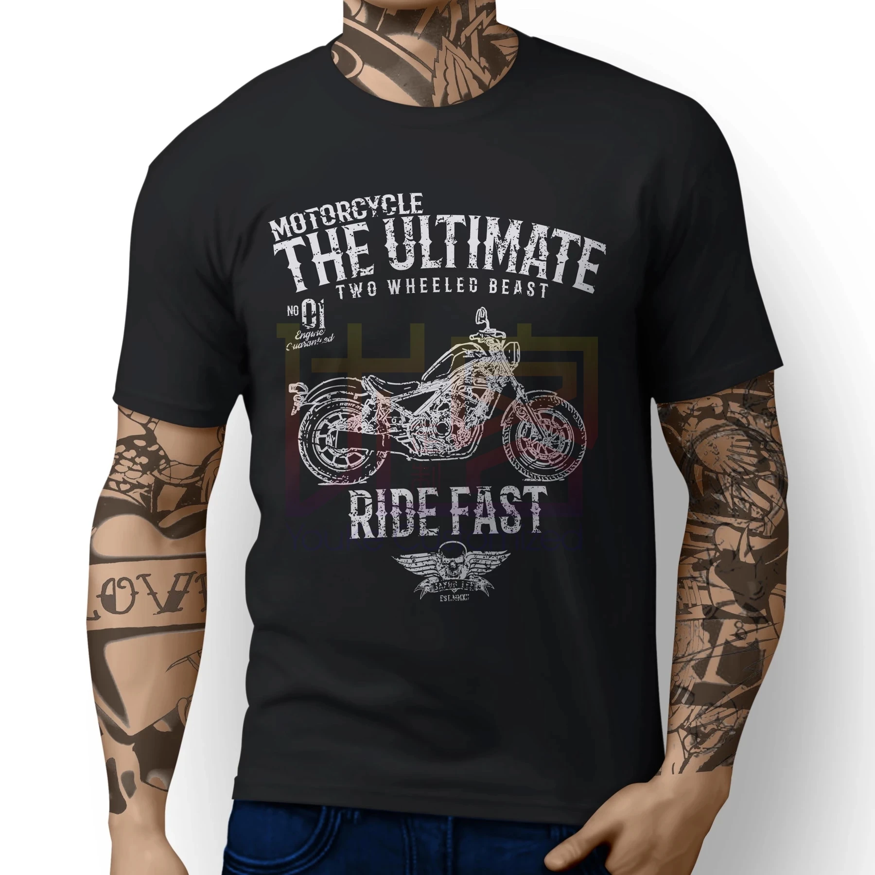 Ultimate Rebel 300 Motorbike Art T-Shirt Clothes Popular Crewneck 100% Cotton Tees Amazing Short Sleeve Unique | Мужская одежда