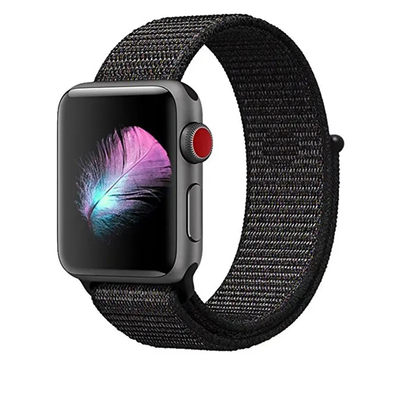 Sport loop for apple watch series 4 3 2 1 band reflective strap for iwatch 1 2 3 4 38mm 42mm 40mm 44mm woven nylon breathable