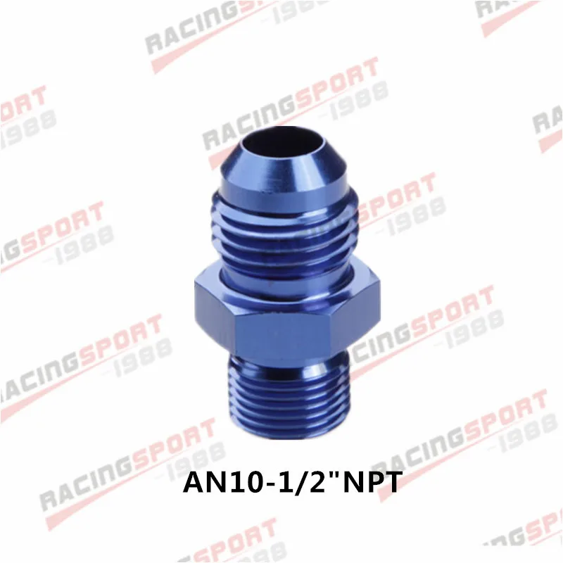 BLUE AN3 AN4 AN6 AN8 AN10 AN12 к NPT прямой топливный шланг адаптер Труба резьба фитинг - Цвет: BLUE