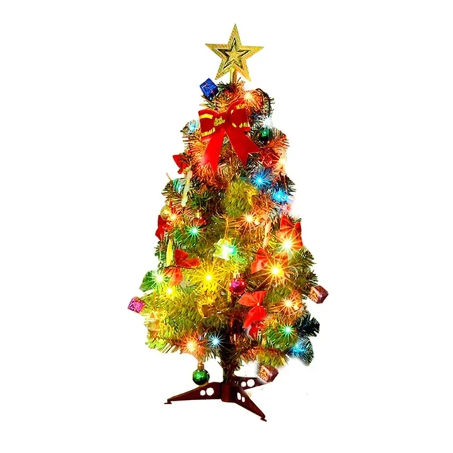 30cm árvore de natal pequena bonito árvore de natal com luzes decorações de  natal para escritório em casa mini shopping layout suprimentos - AliExpress
