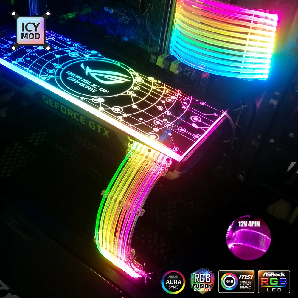 Rainbow Case Lighting Strip, Cabo de Extensão