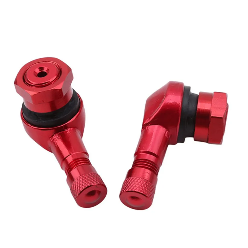 2 Pcs 90 Degree Angle Brass Air Tyre Valve Schrader Valve Stem for Auto Truck Motorcycle Car Accesspries - Цвет: Red