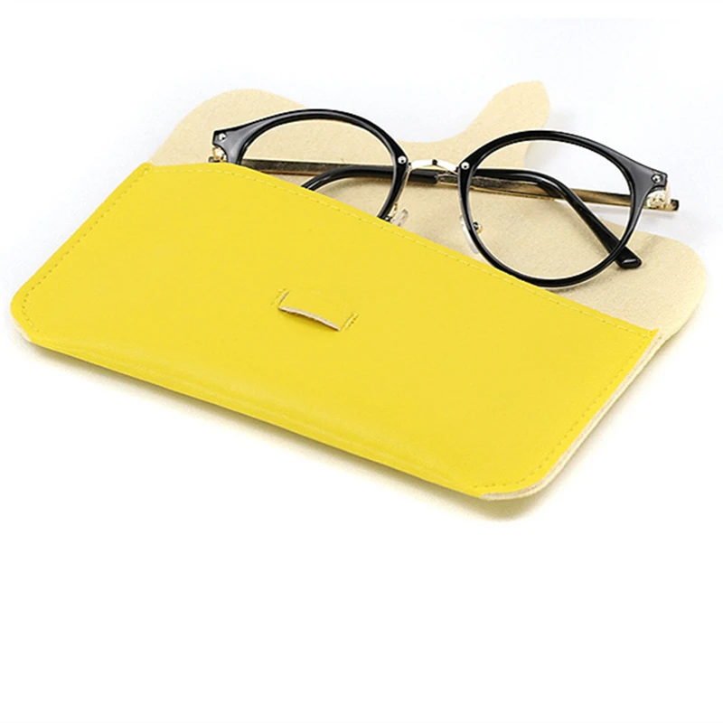Kpay уникальные ПУ кожаные очки сумка дизайн ретро очки пряжка женские солнцезащитные очки Защита для хранения Ins Чехол для очков