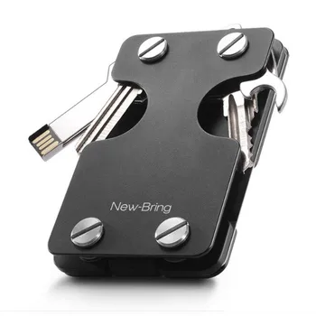 

Outdoor metal EDC tactical tool. Multi-function key case men's metal card case key chain bottle opener two-in-one card case