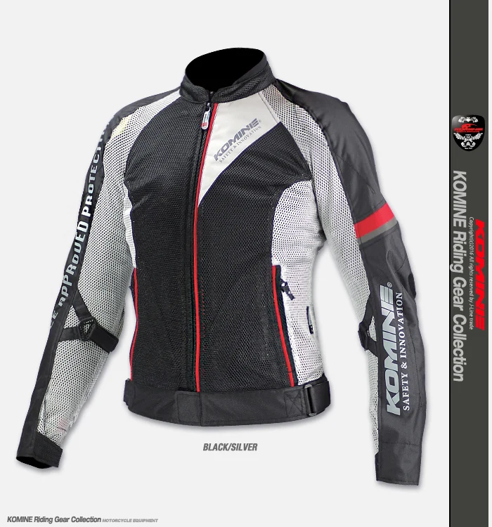 Black White Komine JK-098 Mesh Jackets Motorbike MX Dirt Bike Off-road Motorcycle Jacket With Protector