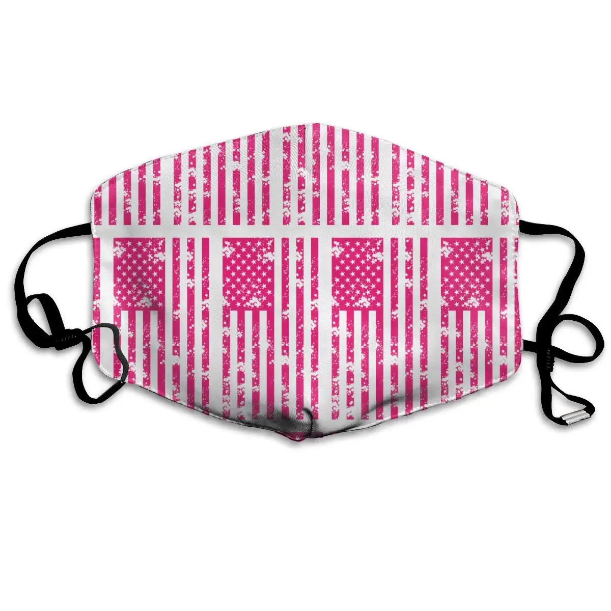 

Garde Art Studio Soft Mouth Cover Mask Face Masks, Unisex Washable Dust/Mask, Pink American Flag Breast Cancer Awareness Air