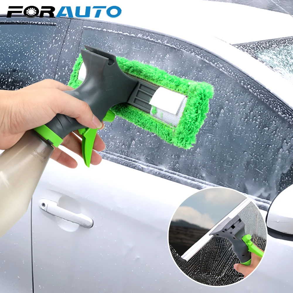 FORAUTO Автомобильный прибор для чистки окон лобовое стекло чистая многофункциональная 3 в 1 распылительная бутылка Стеклоочиститель комплект из микрофибры