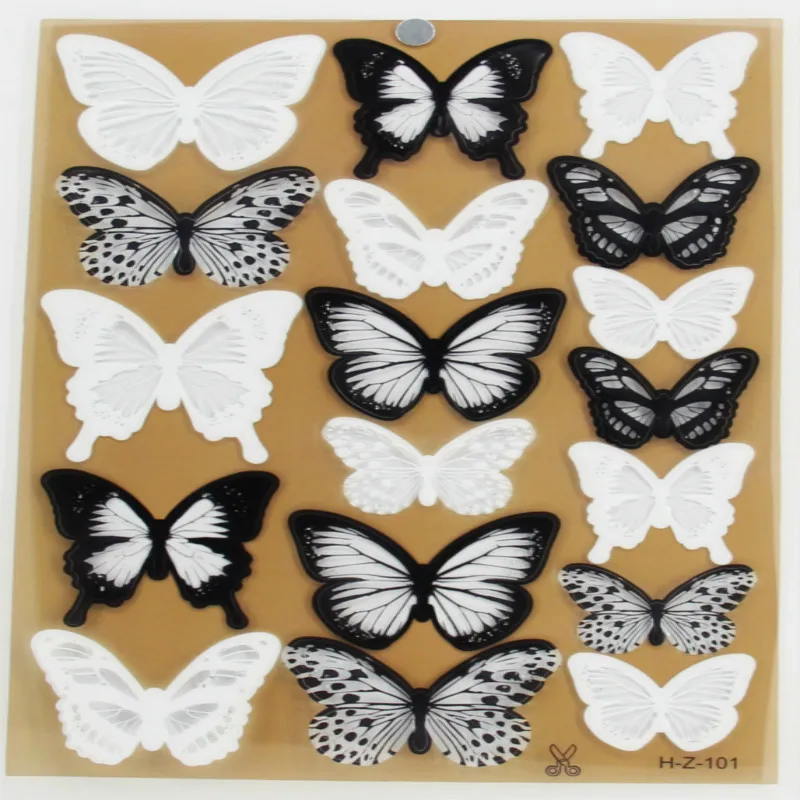 18 шт. 3D Бабочка Наклейка черно-белая художественная Наклейка на стену украшение дома декор комнаты около 6 см Бабочка для стены