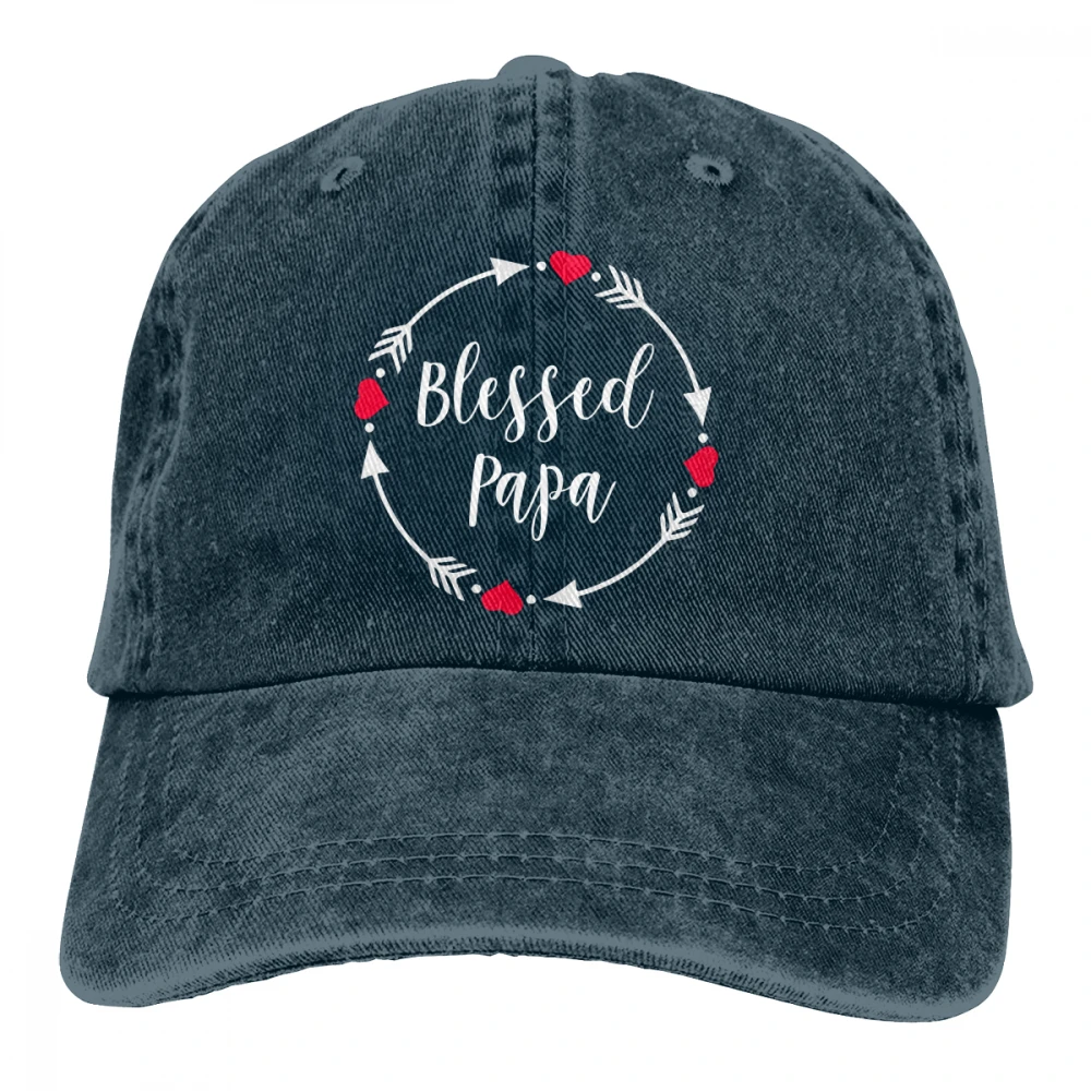 Blessed Papa Casquette черные унисекс Мужские Женские джинсовые бейсболка с ремешком кепки Регулируемая шляпа для гольфа папа