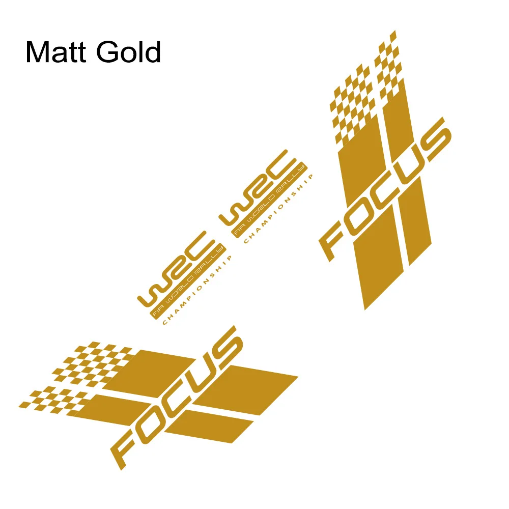 Matt Gold Авто гоночный спортивный Стайлинг виниловая пленка наклейка автомобиля на обе стороны кузова наклейка стильная для Ford Focus 2 3 MK2 MK3 Тюнинг автомобиля аксессуары - Название цвета: Matt Gold