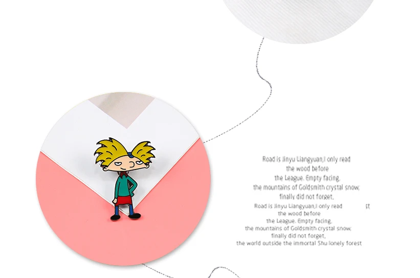 Fun Anime Arnold Brooches Pins Cartoon Cool Boy Enamel Pin TV Show Collection Badges Clothes Lapel Jewelry Gift for Friends Kids