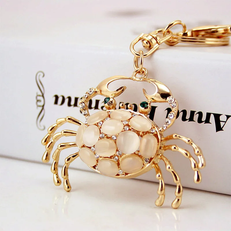 

Creative Cute Cat's Eye Crab Car Metal Key Chain Male and Female General Hairy Crab Pendant Key Ring Personalized Key Chain