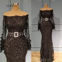 Черные вечерние платья, длинное вечернее платье русалки,, с открытыми плечами, с длинными рукавами, вечерние платья, vestidos