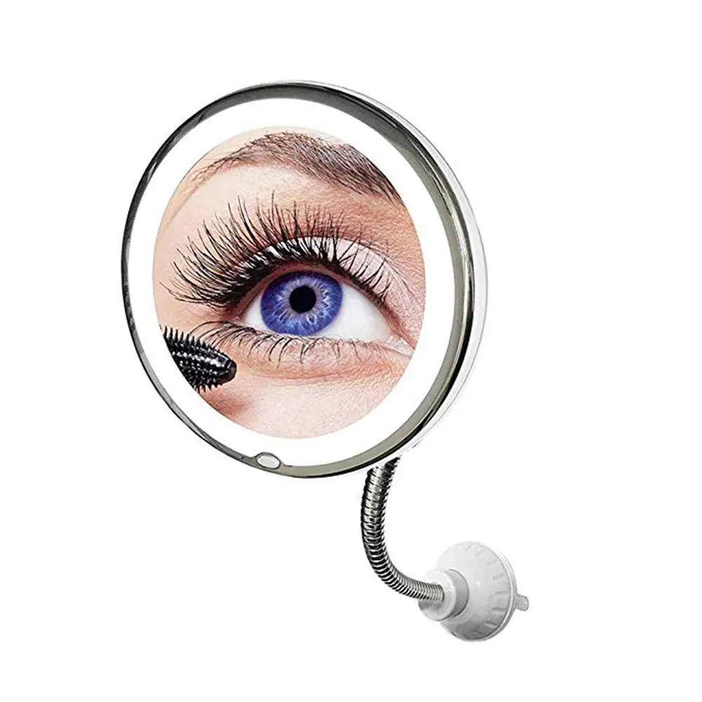 

LED Makeup Mirror 10X Magnifying LED Makeup Mirror With Lights Power Locking Suction Cup Bright Light 360 Degree Rotating Mirror