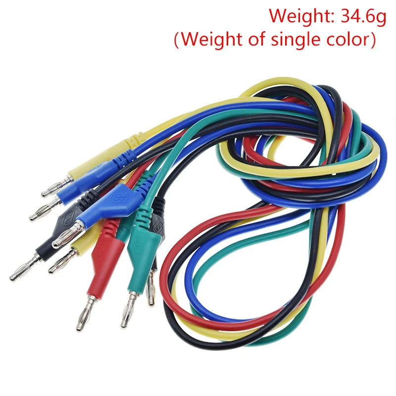 TZT 1/3 Stück 1M 4mm Bananenstecker-zu-Bananenstecker-Testkabel für Multimeter Rot Gelb Schwarz Blau Grün 5 Farben – Detail 6