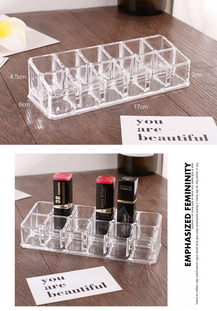 Acrylic Cosmetics Organizer Cotton Pads Container Storage Box For Makeup Acryl Multifunctional Lipstick Organizer (16)