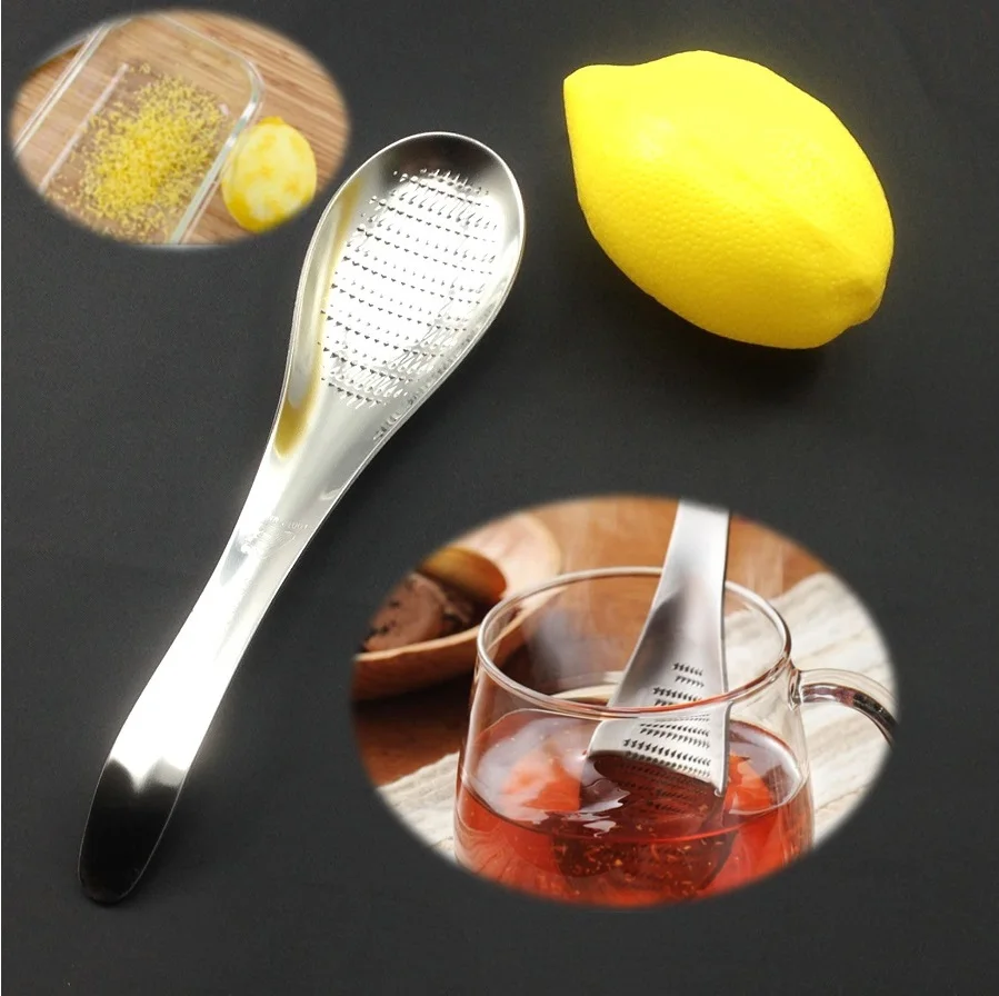 Stainless Steel Ginger Grater Garlic Grinding Tools Cheese Grater Mixing  Spoon