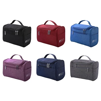 

Cosmetic Bag Double Zipper Women Cosmetic Case Travel Organizer Portable Beautician Essential Ladies Makeup Bags Package Blue