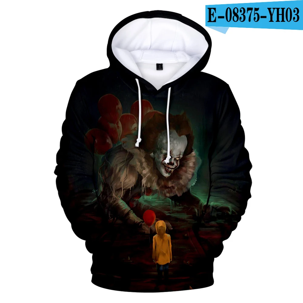 Новое поступление, Толстовка для мужчин/женщин с принтом «The Pennywise IT Clown», «Стивен Кинг это», вечерние толстовки для косплея на Хэллоуин, Забавный пуловер с капюшоном - Цвет: 3D