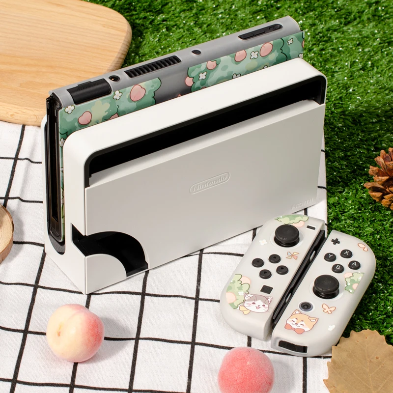 For Nintendo Switch OLED Cute Cartoon Anime Case Joy Con Controller Shell Kawaii Pink Soft Silicone Protective Cover Accessories
