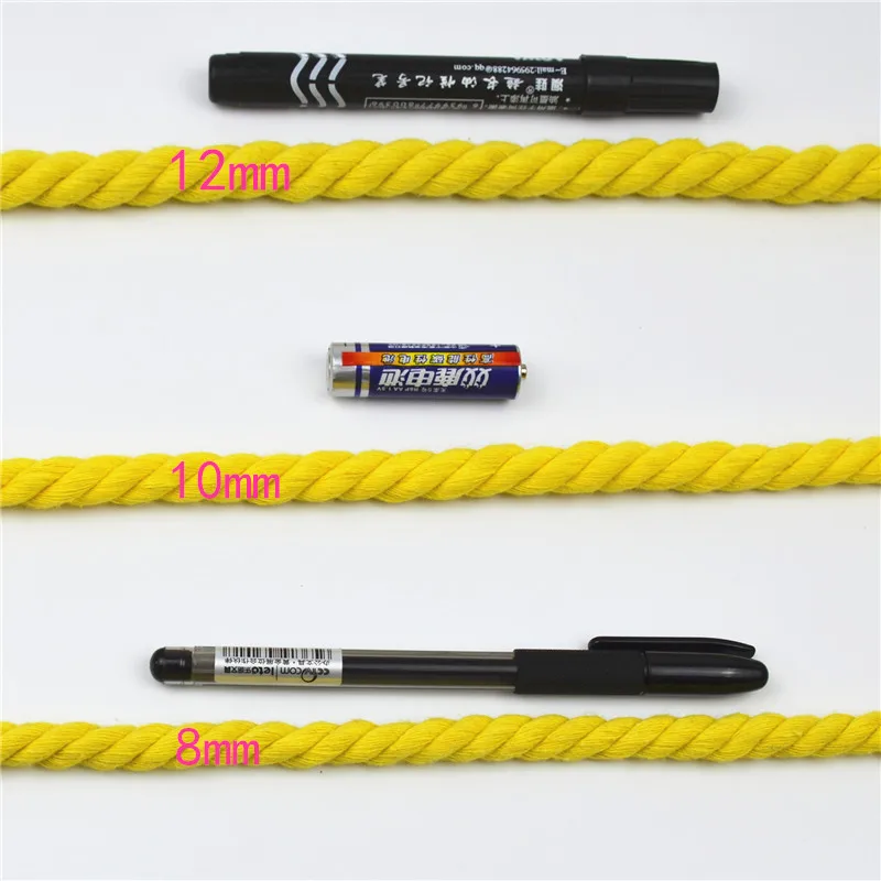Cotton Rope 5Meters 8MM 3 Shares Twisted Colorful for Bag Home Decor