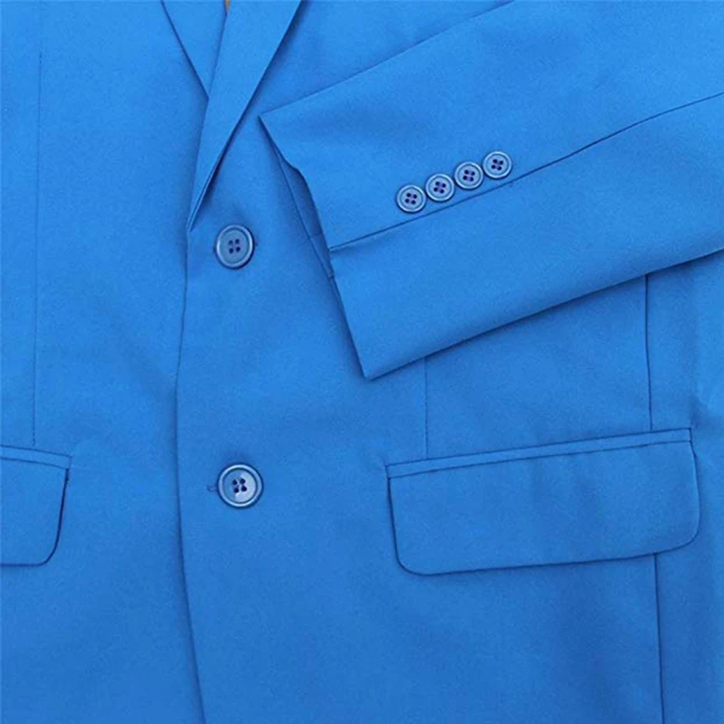 Silver Two Buttons Mens Party Suit Solid Color Leisure Suit for Holiday Party Two Pieces Suit Jacket with Tie& Pants - Цвет: blue