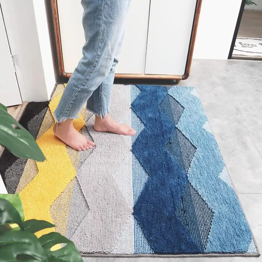 Геометрический килим толстый ковер дверной коврик для входа в гостиную коврик ковер коврик в ванную комнату напольный коврик нескользящий коврик